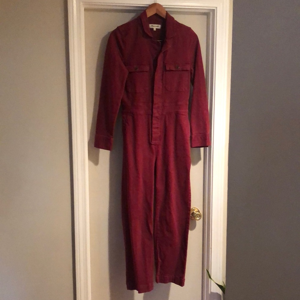 Madewell heavyweight cotton jumpsuit in Cranberry